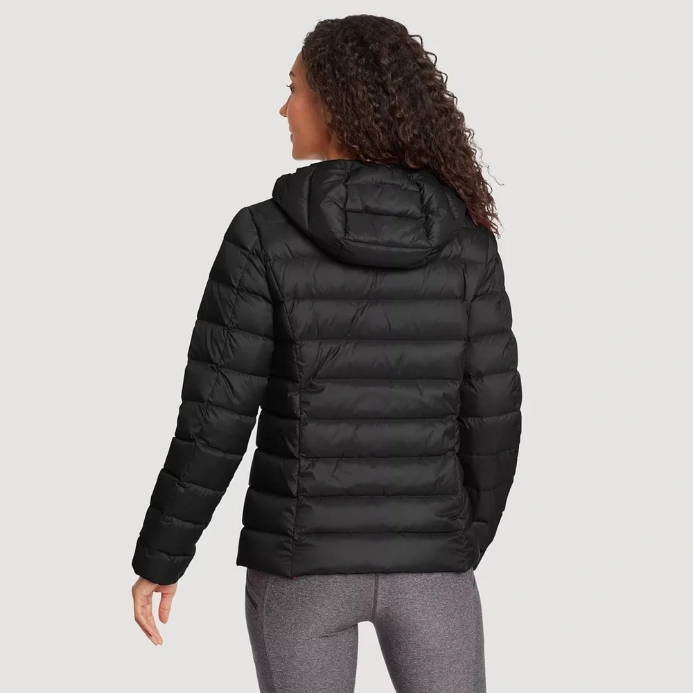 Eddie Bauer • CirrusLite Down Hooded Jacket black puffer quilted winter snow 650 - Picture 12 of 12
